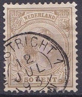 1891 Prinses Wilhelmina 50 Cent Helder Zandkleur NVPH 43 C Met Kleinrondstempel MAASTRICHT 1 - Used Stamps