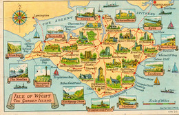 Royaume-Uni - CP; - Carte De L'Isle Of WIGHT -  The Garden Island - Scan Du Verso - - Other & Unclassified