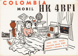 Antigua Tarjeta QSL De Dario Toro Garces (HK 4BFI), Medellin, Colombia (1967) - CB
