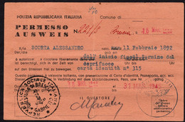 1945 Italia, * FASCISMO - RSI - Permesso Bilingue, Polizia Repubblicana Italiana - Other & Unclassified