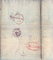 1841 , PREFILATELIA  , CARTA A LONDRES , CANTABRIA , SANTANDER , TRÁNSITO ST. JEAN DE LUZ , LLEGADA - ...-1850 Vorphilatelie