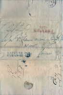 1828 , PREFILATELIA  , CARTA A LONDRES , NAVARRA , ESTELLA , " ESPAGNE PAR ST. JEAN DE LUZ " , LLEGADA - ...-1850 Vorphilatelie