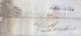 1829, PREFILATELIA  , CARTA A LONDRES , SEVILLA , " ESPAGNE PAR ST. JEAN DE LUZ " , LLEGADA - ...-1850 Voorfilatelie