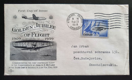 Kanada 1959, FDC "Jubilee Of Flight" Gelaufen  Tschechoslowakei - 1952-1960