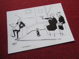Humour Illustrateur JACQUES FAIZANT 1982   Je Te Parle ....  Lance Pierre Sourd Chat CPM NEUVE   Vieux Couple - Faizant