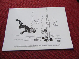 Humour Illustrateur JACQUES FAIZANT 1982 On N A Pas Idée Haltères Sur Plongeoir CPM NEUVE Sport  Piscine Plongée - Faizant