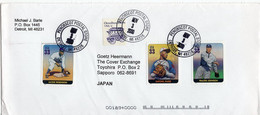 L27633 - USA - 2000 - 3@33c Baseball Etc. A. Brief Von PENOBSCOT POSTAL STORE DETROIT -> Japan - Base-Ball