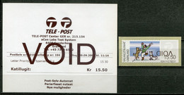 Grönland Greenland Mi# ATM 2 Mail Delivery - Postfrisch/MNH - Test (VOID) Stamps With Testslip - Timbres De Distributeurs