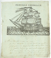 Marine CALAIS 1805 Superbe Vignette Lettre De Vivandiere Premier Empire - Bolli Militari (ante 1900)