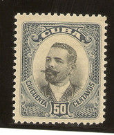 REPUBLICA DECUBA  YVERT 180* Mh 50 Cent. Pizarra Negro  Gra. Maceo 1907  NL364 - Unused Stamps