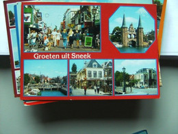 Nederland Holland Pays Bas Sneek Snits Met Een Drukke Winkelstraat - Sneek