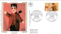 " GUIGNOL " Sur Enveloppe 1er Jour Sur Soie De 1994. N° YT 2861. Parfait état FDC - Marionetas