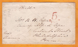 1853 - QV - Cover From Lancaster, England To Philadelphia, USA Via Liverpool - Transatlantic Mail  - 7 Scans - Postmark Collection
