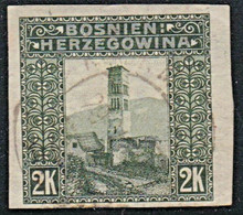 353.Austria Issue For Bosnia 1906 Definitive Jajce Tower Imperforated USED Michel 59 - Imperforates, Proofs & Errors