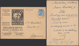 Petit Sceau De L'état - N°426 Sur Carte Imprimée "Encres & Colles Renard" (Roeselare, Roulers) > Lier - 1935-1949 Kleines Staatssiegel