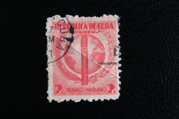 1939 CUBA Y&T CU  258, SG CU 431 2C ROUGE INDUSTRIE DU TABAC OBLITERE (PLI) B/TB - Oblitérés