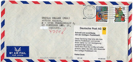 L28242 - USA - 1997 - 2@32c Weihnachten A. Luftpostbrief NO, VA -> Deutschland, M. Dt. Aufkleber Bez. Falsche PLZ - Poste