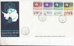 British Antarctic Territory 1971 Antarctic Treaty 4v FDC Ca Argentine Island / Grahamland 23 Ju 71 (F8590) - FDC