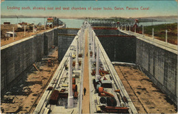 PC CPA PANAMA, CHAMBERS OF UPPER LOCKS, GATUN, CANAL, Vintage Postcard (b26324) - Panama