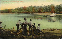 PC CPA PANAMA, CANOE RACE ON THE CHAGRES RIVER, Vintage Postcard (b26328) - Panama