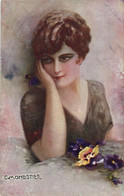 PC CPA C. MONESTIER, ARTIST SIGNED, GLAMOUR LADY, Vintage Postcard (b26591) - Monestier, C.