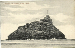 PC CPA CABO VERDE / CAPE VERDE S. VICENTE LIGHTHOUSE Vintage Postcard (b26734) - Cap Vert