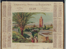 ALMANACH DES POSTES  1938  -  TARN - PHOTO MARRAKECH ' LA KOUTOUBIA ' - Grand Format : 1921-40