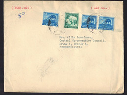 India - Czechoslovakia Airmail Letter - Train - Zug - - Poste Aérienne