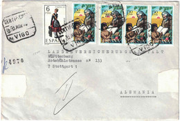 Espagne - Vigo - Lettre Pour L'Allemagne - Bel Affranchissement - 13 Mars 1970 - Used Stamps