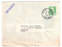 NICE RP DEPART Alpes Maritimes  Imprimé 5 F Gandon Yv 809 - Lettres & Documents