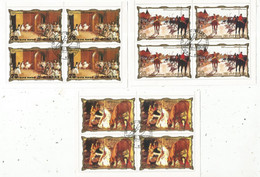 Timbre , Bloc De 4 , Arts , Peinture ,impressionisme , DPR KOREA , LOT DE 3 BLOCS DE 4 - Impressionismo