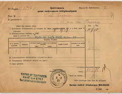 Enveloppe " Quitance Pour Redevances Téléphoniques " 1937. - France Radiodiffusion
