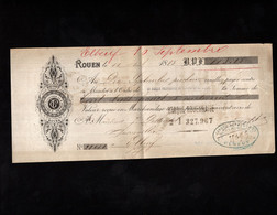 Delcampe - ROUEN - Lettre De Change 1885 Illustrée - METAUX - Ancienne Maison P.HUBIN - G.PETIT Successeur De A.VIMARD - Wechsel