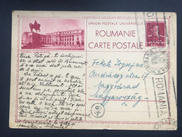ROMANIA 1942 Postal Stationary - Carta Postala - Illustrated - Le Palais Royal - Censor Marks - Postwaardestukken