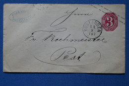 T12 WUTTENBERG BELLE LETTRE RARE 1872 BOBLINGEN A PEST HONGRIE + AFFRANCHISSEMENT INTERESSANT - Postal  Stationery