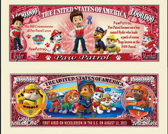 USA 1 Million US Dollar Novelty Banknote 'Paw Patrol' Special Comic Series - NEW - UNC & CRISP - Otros – América