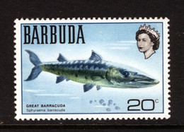 BARBUDA - 1970 20c BARRACUDA FISH STAMP FINE MNH ** SG 20a - Barbuda (...-1981)