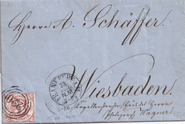 THURN UND TAXIS 1863 LETTRE DE FRANKFURT - Storia Postale