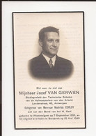 Doodsprentje Jozef Van Gerven Studieprefect Wommelgem  Borsbeek +1940 - Godsdienst & Esoterisme