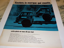 ANCIENNE PUBLICITE CAMION SAVIEM  RENAULT 1966 - Camions