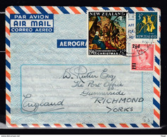 Aerogramme Van Waimate Naar Richmond Yorks (engeland) - Storia Postale