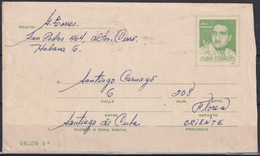 1971-EP-27 CUBA 1971 POSTAL STATIONERY ECHEVARRIA USED HABANA TO SANTIAGO DE CUBA. - Briefe U. Dokumente