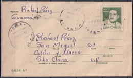 1972-EP-61 CUBA 1972 POSTAL STATIONERY ECHEVARRIA USED IN GUAMA TO SANTA CLARA. - Cartas & Documentos