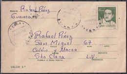 1972-EP-61 CUBA 1972 POSTAL STATIONERY ECHEVARRIA USED IN GUAMA TO SANTA CLARA. - Brieven En Documenten