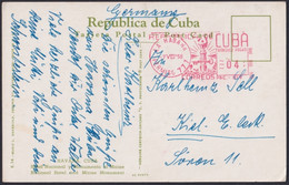 FM-123 CUBA REPUBLICA 1958 PIGNEY BOWES MAINE MONUMENT POSTCARD. PERM 771. - Covers & Documents