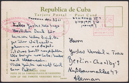 FM-124 CUBA REPUBLICA 1961 PIGNEY BOWES SHIP SWEDEN AMERICA LINE. PERM 137. - Covers & Documents