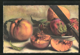 Künstler-AK Carlo Chiostri: Aufgeschnittener Pfirsich Und Andere Früchte, Stillleben - Chiostri, Carlo
