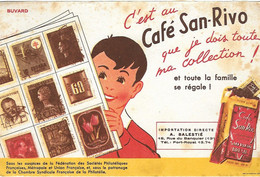 BUVARD - Café San Rivo - Ma Collection Timbres - Sao Paulo Brésil - Fédération Sociétés Philatéliques - 2 Buvards - Kaffee & Tee