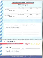 Transport Avion - Billet Passager Passagers - Transports Nationaux Et Internationaux - Carte Accès à Bord - AIR COUCOU - Mundo