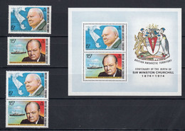 British Antarctic Territory (BAT) 1974 Sir Winston Churchill 2v + 2v From M/s + M/s ** Mnh (52166) - Unused Stamps